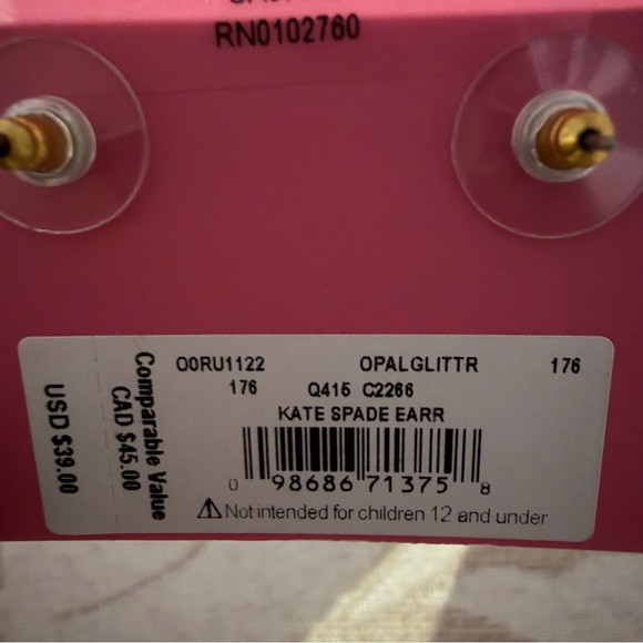 Kate Spade Opal Glitter Rise & Shine Stud Earrings, NWT - Picture 4 of 4